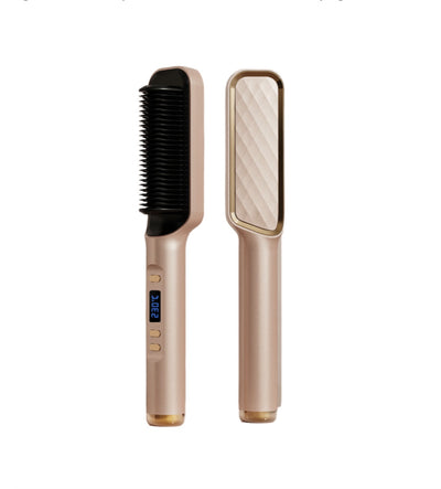 2 In 1 Curling Iron Electric Hot Comb Multifunctional Straight Hair Straightener Comb Anti-Scalding Styling Tool Brush