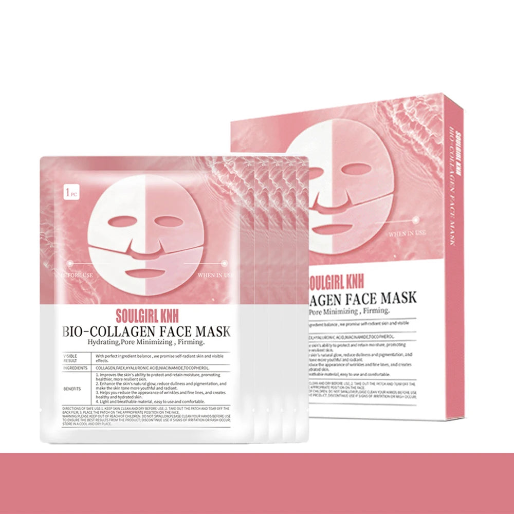 Indulge your skin with the rejuvenating power of our 5 Pcs Absorbable Bio-Collagen Masks