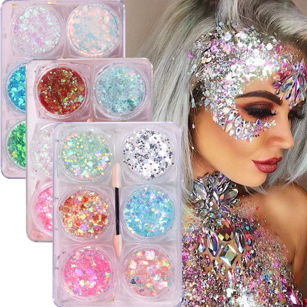 12 Colors Glitter Gel Makeup Glow in The Dark