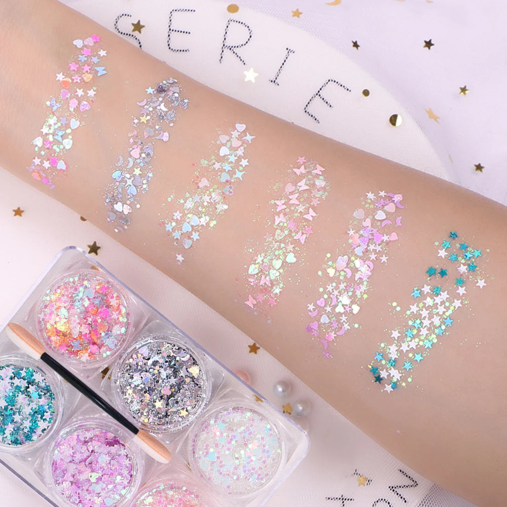 12 Colors Glitter Gel Makeup Glow in The Dark